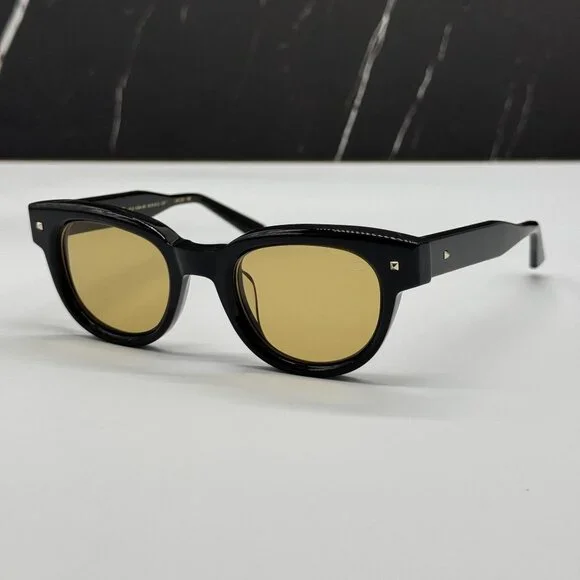 NEW VALENTINO VLS-163A BLACK BROWN ROUND SUNGLASSES VALENTINO - Picture 4 of 10